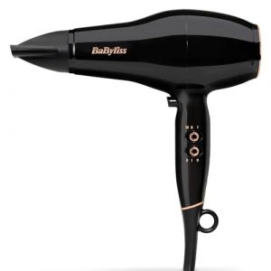 BaByliss Sèche-cheveux Pro Power - Sèche-cheveux puissant de 2300W, Moteur AC Professionnel, Technologie Ionique Anti-Frisottis, 3 réglages de température & 2 réglages de vitesse, Noir, D5245E (Onkel-Dirk-Laden, neuf)