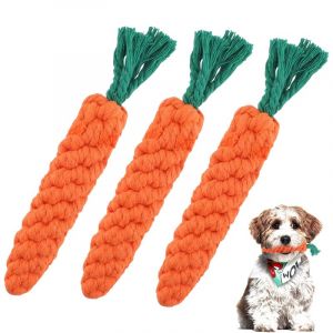 KOZOY Jouets à Mâcher pour Chien Carotte, 3 Pièces Jouet Chiot pour Les Dent en Corde Tressée en Coton, Cadeau Jouet Chiots Interactifs pour Chien de Petite et Moyenne (shenzhenshiqiweikejiyouxiangongsi, neuf)