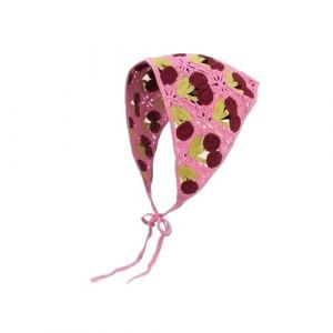 Foulard Triangle Cheveux Bandeau triangulaire fait main au crochet, fleur, fraise, foulard, chapeau, bandeau tricot&eacute; for filles, serviette(Color-08) (huxiaohong666, neuf)