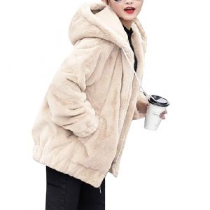Générique Veste Femme Chaud Gilet Femme Hiver Fausse Fourrure Trench Imperméable Femme Veste Polaire Femme Veste En Sherpa Sorties De Vacances Veste Polaire Doudoune Mi Longue Femme Zippée Beige XXL (SHONTON, neuf)