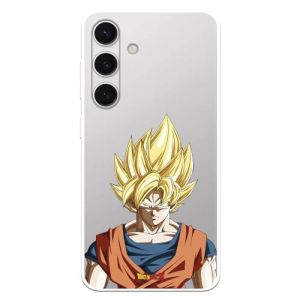 Coque compatible avec Samsung Galaxy S24 Officiel Dragon Ball Goku Super Saiyan pour prot&eacute;ger votre mobile. Coque en silicone transparente souple sous licence officielle Dragon Ball (La Casa de Las Carcasas, neuf)
