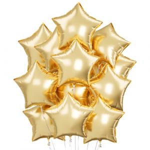 Ballon Étoile Or 20 pcs, Or clair Baudruche en Forme d'étoile, Ballons de Fleuret, Ballon Helium Étoile pour Anniversaire, Mariage, Saint Valentin, Décoration de fête de Noël (WEIMEIYING, neuf)