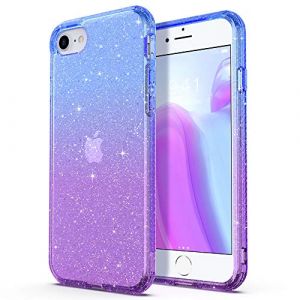 ULAK Coque iPhone SE 2022 Paillettes, iPhone 8/7 Transparente &Eacute;tui Housse Souple Bumper TPU Protection Antichoc Anti-Rayures Coque pour Apple iPhone SE 2020/iPhone 8/iPhone 7 4,7 Pouces,Violet (easyarise, neuf)