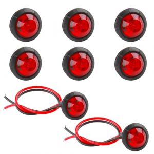 Vidacharmy Lot de 10 Voyants Lat&eacute;raux Arri&egrave;re &agrave; LED de 3/4" pour Camions, 12V Rond D&eacute;gagement LED Avant Arri&egrave;re Indicateur Lat&eacute;ral Bullet Marker Light, Remorques, Marqueurs de Cabine (Rouge) (Panamola Store, neuf)