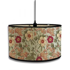 Morbuy Abat-Jour Florale Vintage en Bambou, Diamètre 30cm Abat-Jour de Rechange pour Décoration Hôtel Maison, Lampe de Chevet, Lampe de Table, Lampadaire, Lampe de Plafond (Fleur Rose) (Morbuy, neuf)