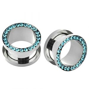 Beydodo Ecarteur d Oreilles 6mm, Ecarteur Tunnel Oreilles Acier Chirurgical 2 Pièces Vert Plug Tunnel Écarteur 2g Boucles d'oreilles Homme (BeyDoDo, neuf)