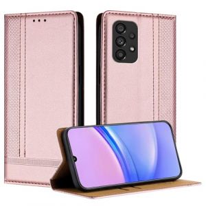 Mo-Beauty Coque pour Samsung Galaxy A53 5G, Etui pour Samsung A53 5G, Housse avec Fermeture Magn&eacute;tique Porte Cartes 360 Degr&eacute;s Antichoc Protection Stand Fonction - Or Rose (Yellow & Valley, neuf)