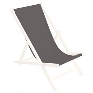 Ferocity Toile de Rechange 131x44 cm, Tissu De Remplacement De Fauteuil de Plage, Chaise Longue Pliante en Bois Motif Gris [119] (ferocity-shop, neuf)