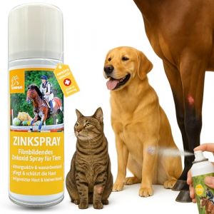 Emma Zinc Spray Cheval I Zinc Pommade Liquide I Zinc Oxyde Spray Protection des Plaies Démangeaisons Chien Chat I Zinc Spray Pansement Vaporisateur Imperméable I Zinc Oxyde Pommade Spray Boue 200ml (EMMA-Eventing, neuf)