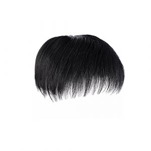 Perruque Avec Frange Perruque Homme Cheveux courts Pouce de cheveux Homme Perruque Head Filler Pi&egrave;ce de cheveux Vrais cheveux Beau morceau de perruque Perruque Femme Cheveux Humains(B,18x20CM) (yingyingyy, neuf)