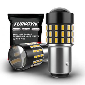 TUINCYN 1157 BAY15D Ampoule &agrave; LED blanche 2057 2357 7528 Ampoule de feu de stationnement 3014 54-EX Puce de frein Feu de recul Feu de recul Feu clignotant Lumi&egrave;re CC 12V-24V (pack de 2) (TUINCYn, neuf)