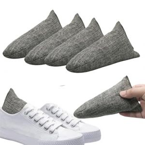 GGesii 4 Pi&egrave;ces Charbon Actif Odeur, Sac de Purification Pour Armoire, Purifiants d'air en Charbon de Bambou, pour les Chaussures de Sport, les Chaussures de Travail et les Chaussures en Cuir (Grises) (DOBOKEJI, neuf)