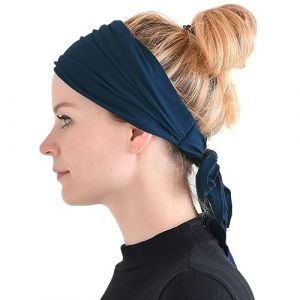 CHARM Bandana Cheveux Homme en Viscose, Bandeau Pirate Femme Pré Attaché, Foulard Danse Style Boheme, Deguisement Ninja, Serre Tete Japonais pour Yoga, Arts Martiaux Et Kickboxing Marine (casualbox Japan, neuf)