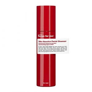 RECIPE FOR MEN Ultra Sensitive Facial Cleanser : testé dermatologiquement, formule sans parfum, enrichi en niacinamide et en huile d'amande, apaise la peau irritée, fabriqué en Suède, 100ml (Favorite Brands, neuf)
