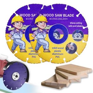 Kizaten 2Pcs Disque à Tronçonner,115 mm Disque à Tronçonner Carbide Multi Wheel,Disque a Tronconner Bois pour Meuleuse d'Angle Pour Planches,Caoutchouc,Contreplaqué,Clous en Acier (Starfar EU Store, neuf)