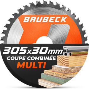 BAUBECK Lame de scie 305x30 3 mm coupe dans le bois & l’aluminium, 48 dents pour scies à onglet, compatible avec Metabo KGS 305 M, Bosch GCM 12 GDL/SDE, lame circulaire 305 (BAUBECK GmbH, neuf)