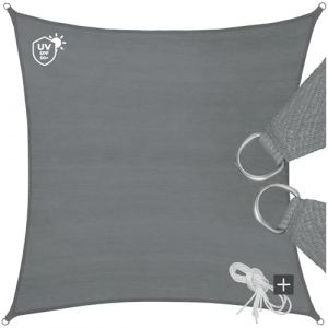 tectake® Voile d'ombrage carrée 3x3m Protection Bache Anti UV 50+ Toile ombrage Exterieur résistante & Respirante Toile tendue avec Câbles de Tension pour Balcon Terrasse Exterieur Patio Piscine (Made4Home SAS, neuf)