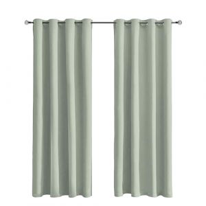 Tenger Home Rideau occultant Rideau de Chambre à Coucher avec œillets,2 pièce (Vert Sauge,70 x 120 cm) (Tenger Home, neuf)