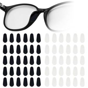 30 Paires Coussinet Lunettes Nez, Plaquette Nez Lunettes,Anti Glisse, Protection Nez pour Lunette et Lunettes de Soleil (1 mm Transparent + Noir) (SAYAYI, neuf)