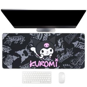 Hello Kitty Jumbo Kuromi Sous-main de bureau Grand tapis de souris Kawaii Décoration mignonne Hello Kitty 70 x 30 cm (PlayPulse, neuf)