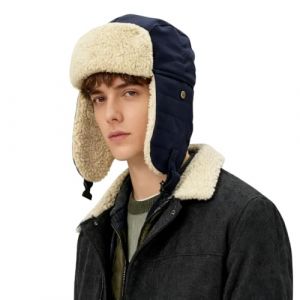 ITODA Chapka Su&egrave;de Unisexe Bonnet d'aviateur Russe Chaud Anti-Vent Chapeau de Trappeur d'hiver Anti-Froid Chapeau Russe avec Cache-Oreilles Bonnet de Trappeur Aviateur pour Ski Cyclisme Snowboard (ITODAUK, neuf)