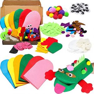 6 Pièces Marionnettes en Feutre à Main Kit,Loisir Creatif Feutre Marionnettes Animaux Jeux,Bricolage Enfant Kit, Convient aux Fournitures de Fête Artisanales d'art de Bricolage (Eamasawa, neuf)