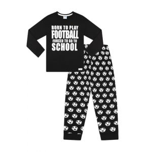ThePyjamaFactory Gar&ccedil;on Born to Play Football Forced to Go to School Long en Coton Pyjamas (11-12 Ans) (ThePyjamaFactory, neuf)