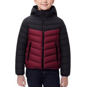 Adigau Doudoune Enfants Gar&ccedil;ons Manteau d'Hiver Matelass&eacute; Mode Blouson Chaud Couleur Unie Veste d'Ext&eacute;rieur Coupe-vent Rouge 13-14 Ans (LIRUNEU, neuf)