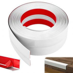 Niuny Corniere PVC Protection Angle Mur Plinthe Souple Autoadhésive 6m x 6cm Baguette de Finition Baguette D'angle PVC Adhesive Protection des Bords pour Plans de Travail Carrelage Coin de Mur Meubles (Niuny, neuf)