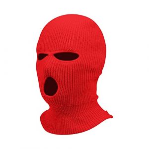 Cagoule Hiver Mode Balaclava Tricoté Intégral 3 Trous Homme Chapeau Tricoté Femme Hiver Vélo Ski Cagoule Unisexe Sports (VJOAIDJOI, neuf)