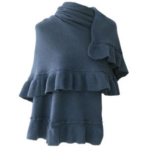 MAPIMANIA - echarpe femme chaude en laine Made in Italy, manteau femme hiver chic, bol&eacute;ro et ch&acirc;le pour robe de soir&eacute;e et de mariage, cape foulard jean (MAPIMANIA, neuf)