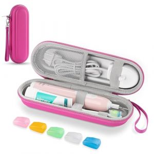 TYSORETY &Eacute;tui de voyage pour brosse &agrave; dents &eacute;lectrique Oral-B/Oral-B Pro/Phlips Sonicare, &eacute;tui de voyage rigide portable, rose avec housse de protection pour t&ecirc;te de brosse, &Eacute;tui de voyage rigide (TENGYANG, neuf)