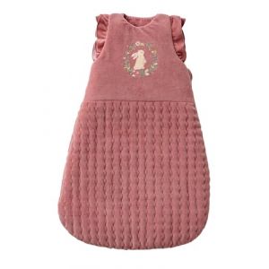 VERTBAUDET Gigoteuse hiver manches longues amovibles LAPIN ENCHANT&Eacute; vieux rose 0/6M (VERTBAUDET, neuf)