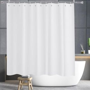 YISURE Rideau de Douche 180x200 Blanc, Rideau Douche Tissu Textile Anti moisissure Polyester Lavable en Machine, Largeur 180 x Hauteur 200cm (JasmineHome, neuf)