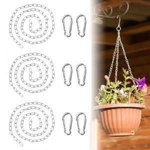 MIPIACE 3 PCS 1M Chaine Acier Inoxydable Bricolage Chainette avec 6 Mousqueton Chaîne d'ancre 1,5mm Diamètre Chaîne à Maillons Ronds Chaine INOX pour Plantes Suspendues DIY Clôture Vélo (XUR-EU, neuf)