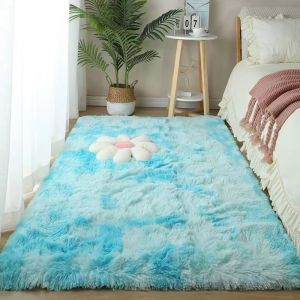 Homesally Tapis Chambre Shaggy Tapis pour Salon Tapis Moelleux, Tapis Lavable en Machine, Antid&eacute;rapant Tapis Chambre Adulte, pour Couloir, Descente de Lit,Light Blue,80&times;200cm (TaiYuanYiHeMaoYiYouXianGongSi, neuf)