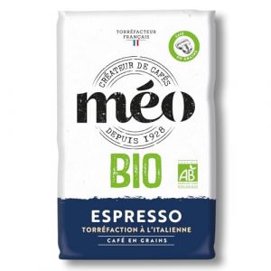 Caf&eacute;s M&eacute;o en Grains Espresso Biologique - Torr&eacute;faction &agrave; l'Italienne - en Pack de 6 sachets de 1 KG - Niveau de torr&eacute;faction fonc&eacute; - Certifi&eacute; AB (CAFES MEO, neuf)