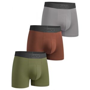 gagli&reg; Boxers Homme Lot de 3, Coton Modal Cale&ccedil;on Hommes &Eacute;lastique Confortable Respirant avec Ceinture Comfort Flex, &eacute;vacuant l'humidit&eacute; Boxer Homme (GAGLI FASHION, neuf)