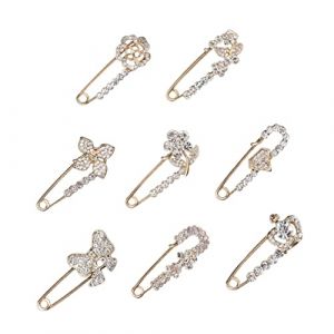 DEARMAMY 1 Jeu Goupille De Sûreté Anti-vidé Bijoux Broche Tricot Épingles Bouton Barrette Hair Pin Épingle À Nourrice Broche De De Chandail Broche De Vêtements Alliage 8 Pièces (Telinei, neuf)