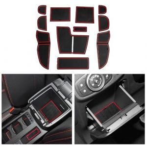 CDEFG Compatible avec Ford Focus St-Line 2022 2023 2024 Facelift Tapis Anti-poussi&egrave;re Antid&eacute;rapante Porte Int&eacute;rieure Tasse Bo&icirc;te de Bras Tapis de Stockage Focus St Line Accessoires (Rouge) (C D E F G, neuf)