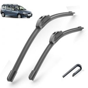 Balais d'essuie-glace de voiture compatible avec Dacia Renault Logan 1 I 2004 2005 2006 2007 2008 2009 2010 2011 MK1 pare-brise avant (QiyuanStore, neuf)