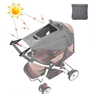 Pare-Soleil pour Poussette,Pare-soleil Universel pour Poussette,Pare Soleil de Poussette pour Bébé,Universelle Parasol Poussette,Landau de Protection Solaire Pare-Soleil Anti UV UPF50+,pour Poussette (lizhige, neuf)