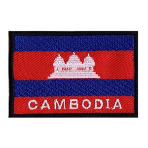 Patche Écusson Cambodge Drapeau Khmer Cambodgien Patch Brodé A Coudre (Naga.Hitam, neuf)