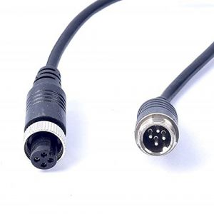 REY C&acirc;ble d'extension connecteur aviation 4 broches m&acirc;le-femelle, 5M, alimentation vid&eacute;o, noir (REY &reg;, neuf)