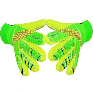 Jalunth Gants de Gardien But Enfant Jeune Junior avec Protections des Paume en Latex Antiderapant et Dos Main PU Convient Entrainement et Compétition Gant de Foot Gardien pour Garcon Fille Garçons (JaHuaOnline-b, neuf)