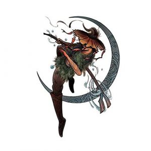 VDLLQYN, Tatouages ​​temporaires, 1 feuille d'autocollant de tatouage temporaire de la mythologie chinoise, faux tatouage du bras du roi Yu apprivois&eacute; la fleur d'inondation,Autocollants de tatouage (MXQXIAODIAN, neuf)