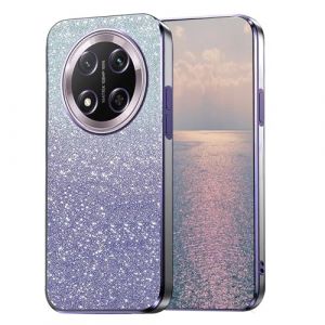 YUEQIAN Coque Paillettes pour Honor Magic 7 Lite 5G (Magic7 Lite) / X9c, &Eacute;tui Bling Paillet&eacute; Tr&egrave;s Mince Transparent pour Femmes et Filles, Housse de Souple Silicone TPU Brillant Antichoc. Violet (YUEQIAN-EU, neuf)