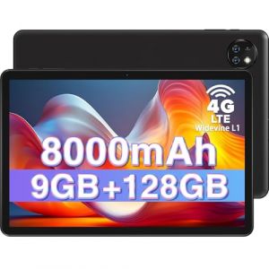 DOOGEE T10W Tablette avec Carte Sim, 8000mAh 4G LTE+5G WiFi, Tablette Tactile 10 Pouces, 9GB RAM+128GB ROM(1TB TF), Tablette Android 14/Face ID/5MP/GPS/OTG/BT5.0/3.5mm Jack, Noir (Vendora FR, neuf)