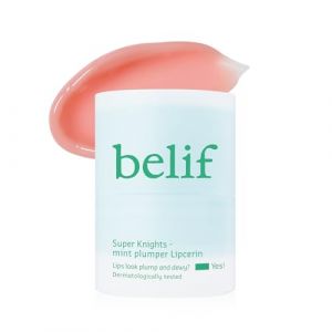 belif Super knights &ndash; Soin des l&egrave;vres repulpant &agrave; la menthe | Effet frais menthol&eacute;, hydrate, revitalise, stimule le collag&egrave;ne, soin cor&eacute;en, beaut&eacute; K-beauty (15 ml) (LG H&H UK, neuf)