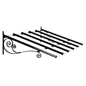 Auvent Marquise de Porte en Fer Forg&eacute;, Mod&egrave;le Valentine (LeFerronnier, neuf)